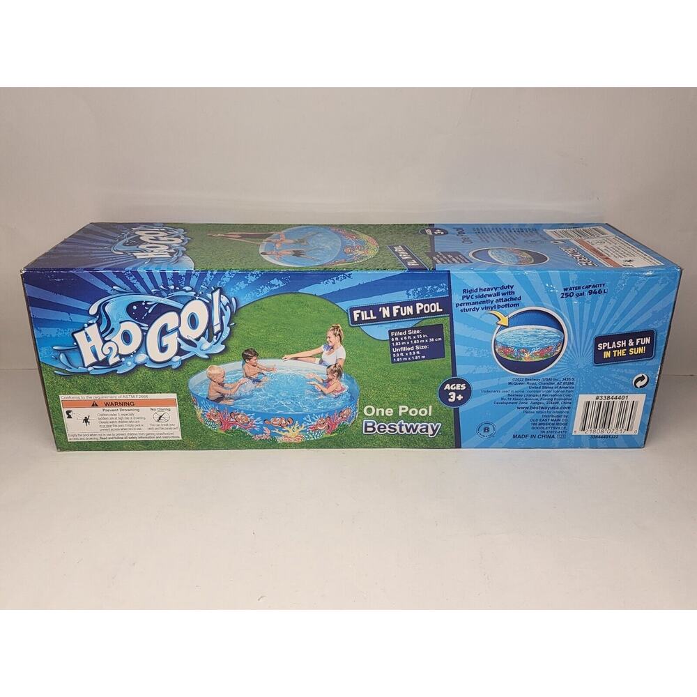 Fill ‘n Fun 6 Foot Round X 15 Inch Deep Rigid Sidewall Pool NEW IN BOX H2O Go!